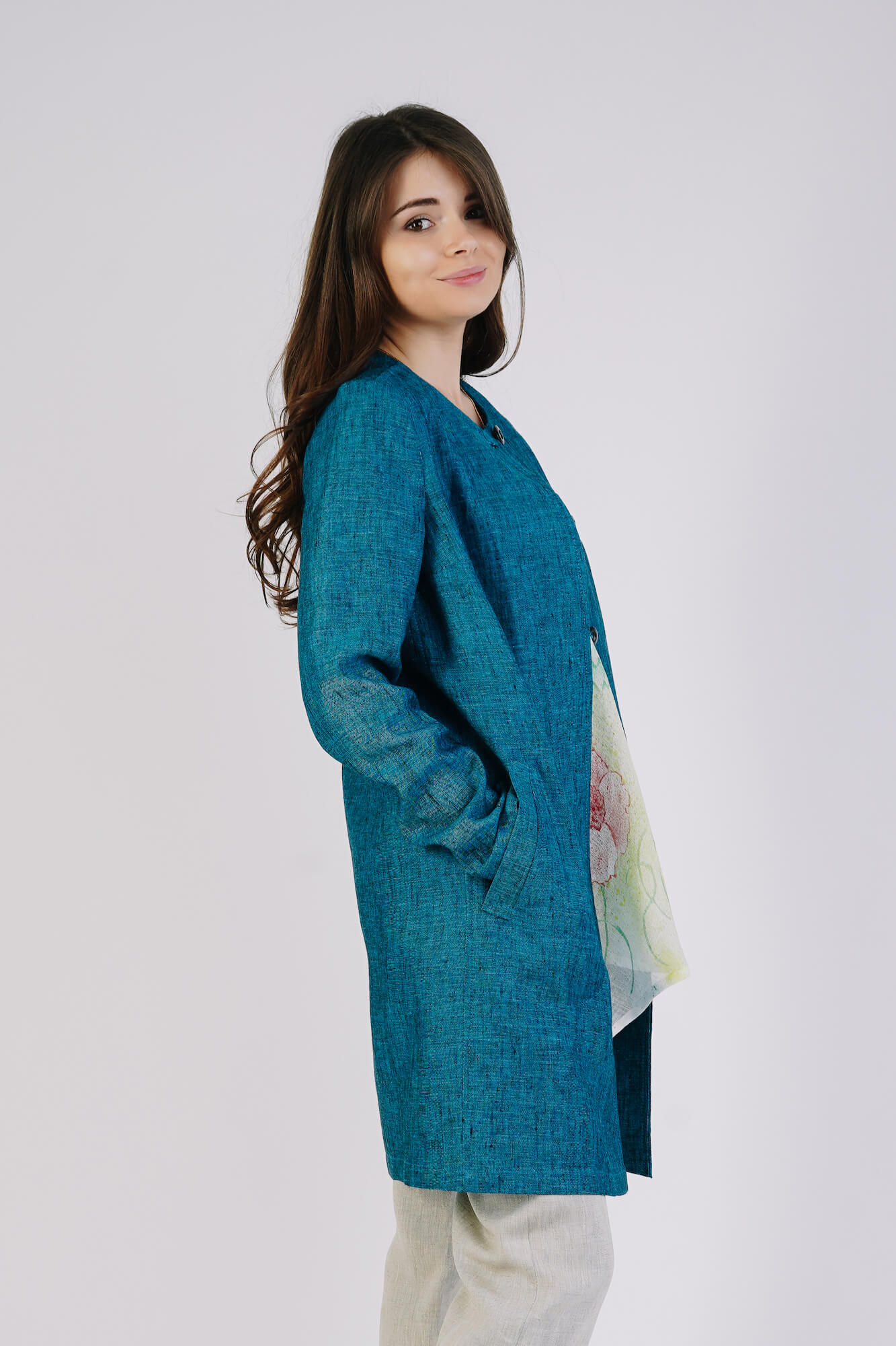 Elongated Straight Silhouette Women's Jacket
