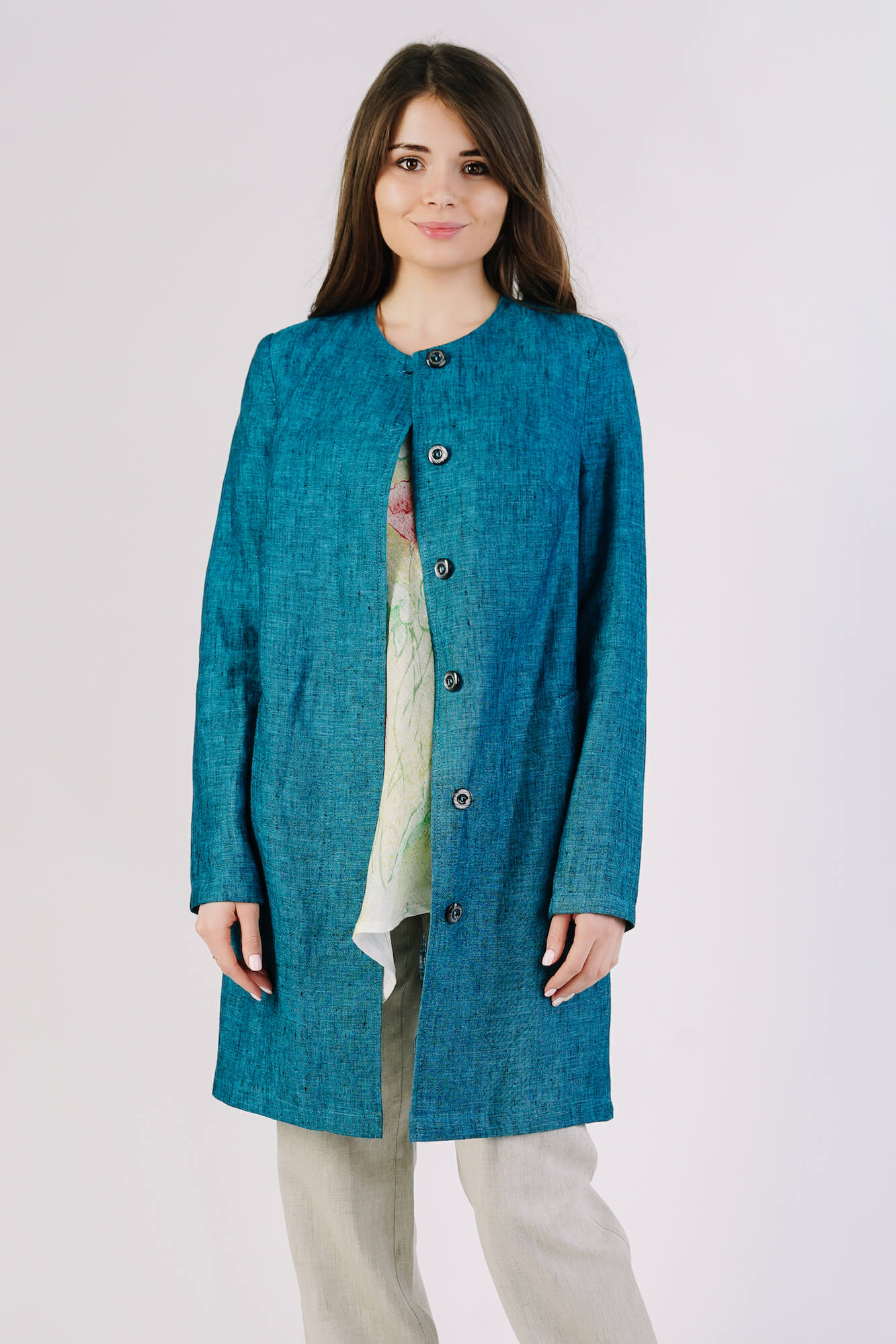 Elongated Straight Silhouette Women's Jacket